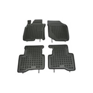 Set of rubber mats by Rezaw-Plastic, RP D 201811, 4 pieces (2 x front, 2 x back). Rubber car mats in black, made of synthetic ru