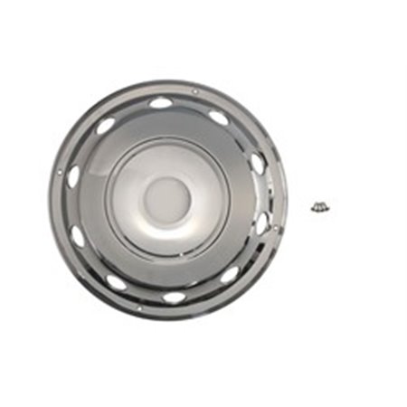 CLAMP CL19.5HF - Wheel cap front, material: stainless steel,, rim diameter: 19,5inch, Embossed (with holes)