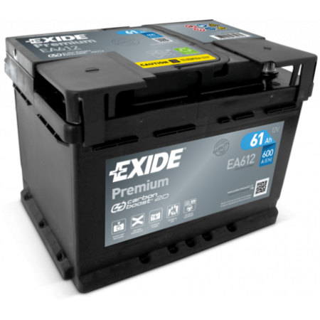 EA612 Battery EXIDE 12V 61Ah/600A PREMIUM (R+ en) 242x175x175 B13 (star