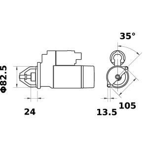 MS 274 Starter  12V  2 7kW  antal tänder  - Top1autovaruosad