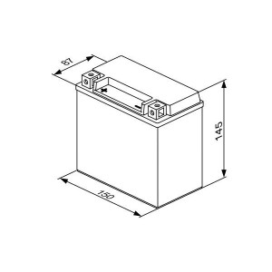 Bosch 12Ah 200A YTX14-BS 152x88x147mm - - Top1autovaruosad