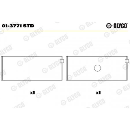 01-3771 STD Conrod bearing set (Wymiar standardowy [STD]) fits: MERCEDES 124 