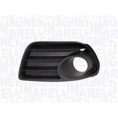 021316900200 Front bumper cover front L (with fog lamp holes, plastic, black) 
