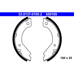 03.0137-0169.2 Brake Shoe Set, parking brake ATE - Top1autovaruosad