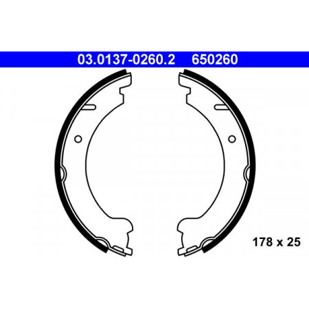 03.0137-0260.2 Brake Shoe Set, parking brake ATE