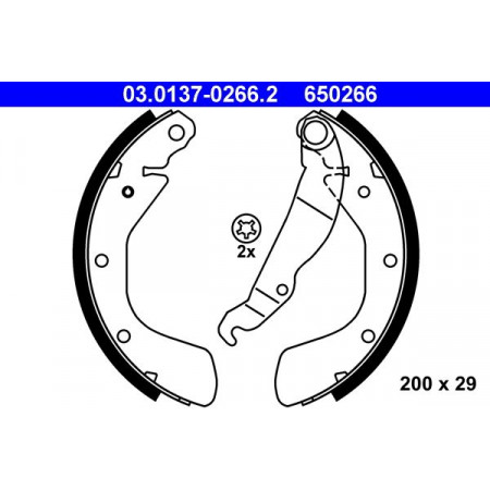 03.0137-0266.2 Комплект тормозных колодок ATE