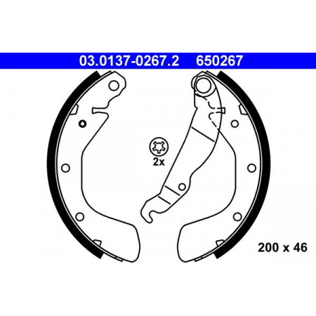 03.0137-0267.2 Brake Shoe Set ATE