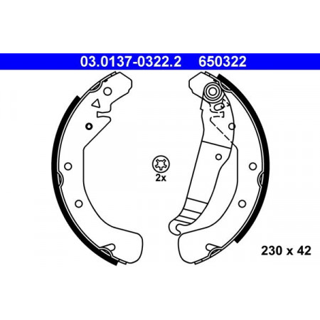 03.0137-0322.2 Brake Shoe Set ATE