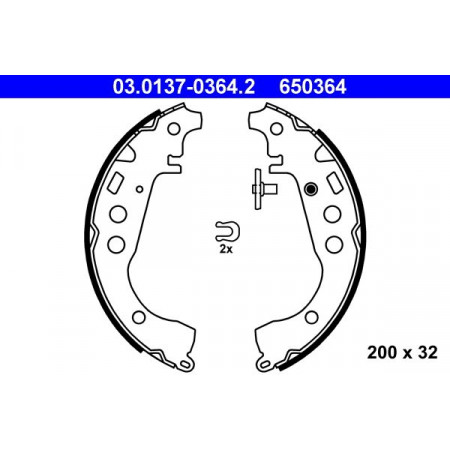 03.0137-0364.2 Brake Shoe Set ATE