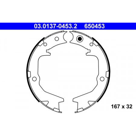 03.0137-0453.2 Brake Shoe Set, parking brake ATE