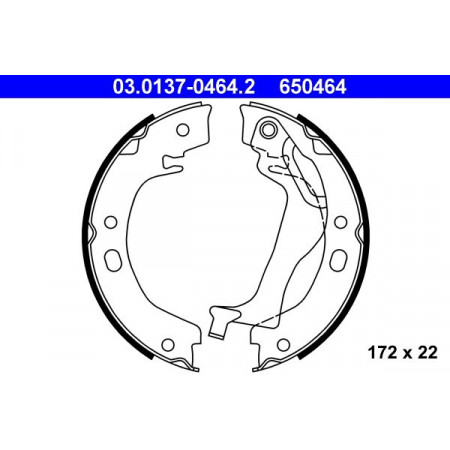 03.0137-0464.2 Brake Shoe Set, parking brake ATE