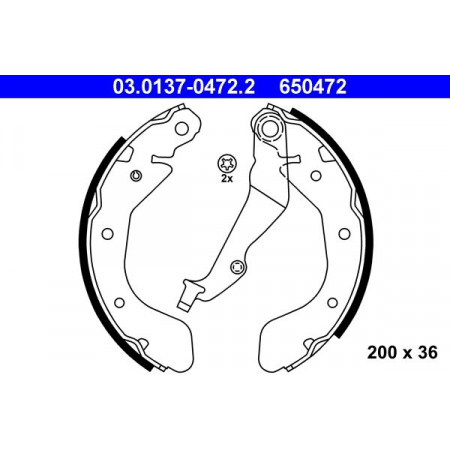 03.0137-0472.2 Brake Shoe Set ATE