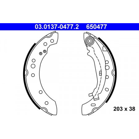 03.0137-0477.2 Комплект тормозных колодок ATE