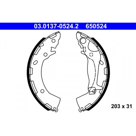 03.0137-0524.2 Brake Shoe Set ATE