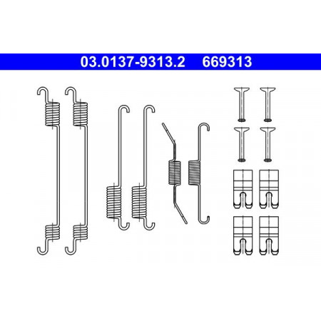 03.0137-9313.2 Accessory Kit, brake shoes ATE