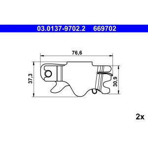 03.0137-9702.2 Tillbehörssats, parkeringsbromsskor ATE - Top1autovaruosad