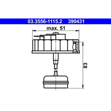 03.3556-1115.2 Cap, brake fluid reservoir ATE